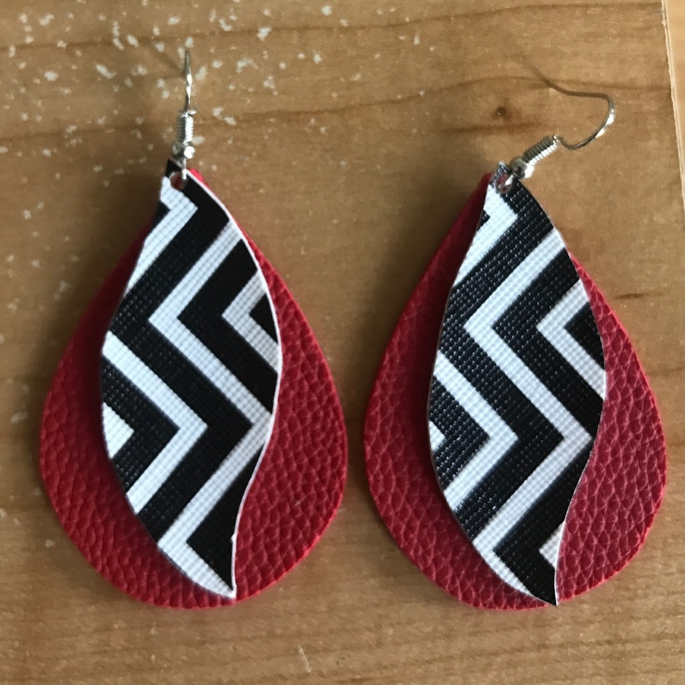 Faux leather earrings